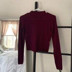 Cropped long sleeve blouse